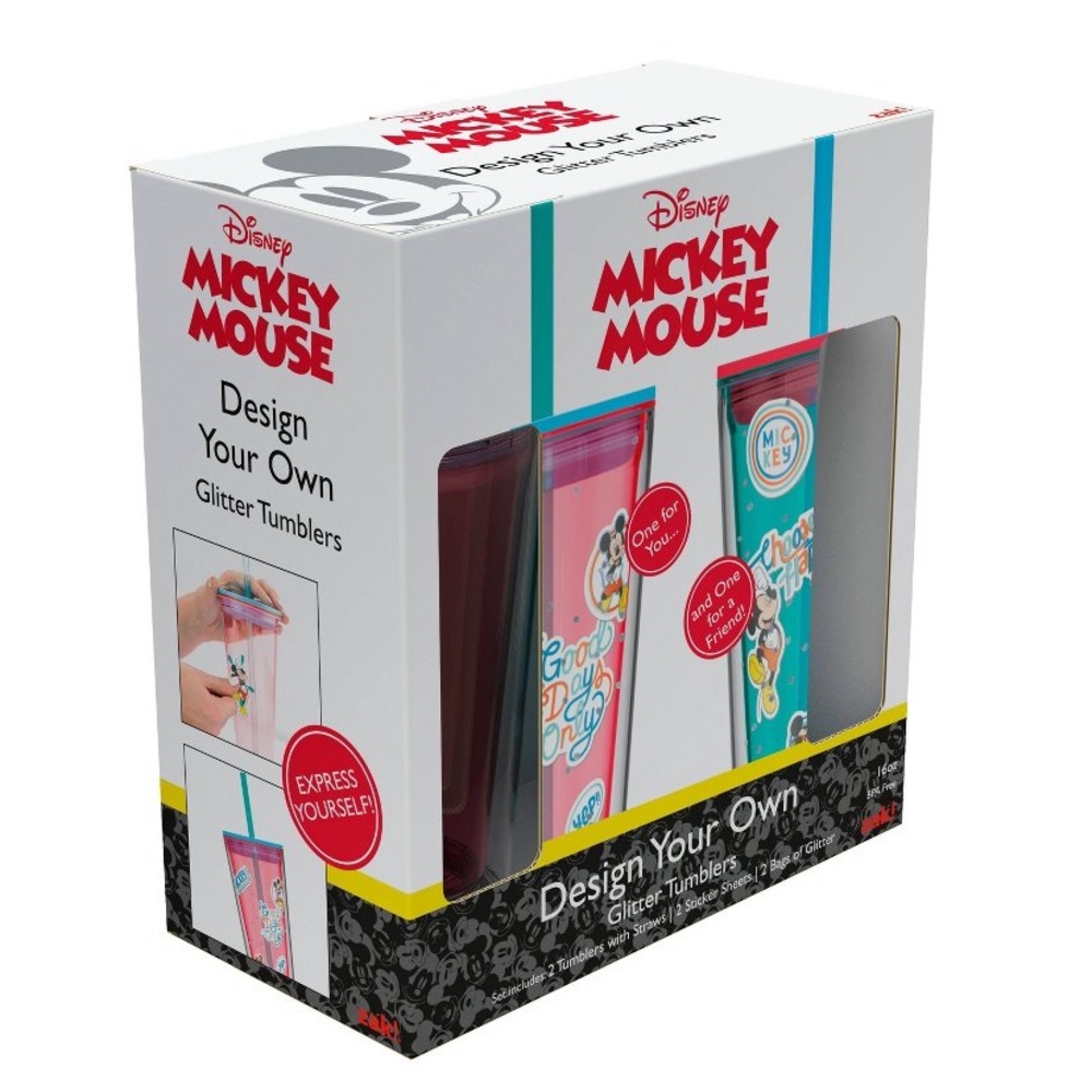 NWT Mickey Mouse 16oz 2pk DIY Tumbler Set Zak